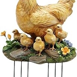 UJEAVETTE Garden Hen and Chicks Stake Acrylic Yard Sign Stake for Outdoor Walkway Yard-image-30