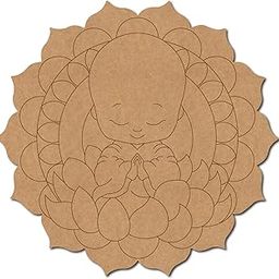 Cliths Pack of 1 Mandala MDF Cutout for DIY Home Décor & Crafting- 12 Inch | Pre Marked Round MDF 3mm | Spiritual Wall Art | DIY Buddha Painting Craft Supplies-picture-2