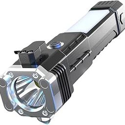 Mopslik Torch Light,LED 3W Torch Light Rechargeable Torch Flashlight,Long Distance Beam Range Car Rescue Torch with Built in Hammer Window Glass and Seat Belt Cutter Portable Rechargeable-picture-3