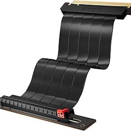 XRIKUI PCI-E 4.0 16X PCI-e Extension Cable 16x Flexible Cable High Speed Extension Port Adapter PCIe Riser Cable 20CM(90 Degrees)-27