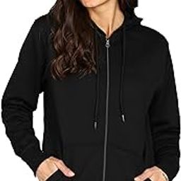 Women's Cotton Full Zipper Sweatshirt Hoodies with Kangaroo Pocket Winter Wear Hooded Neck Sweatshirt-image-55