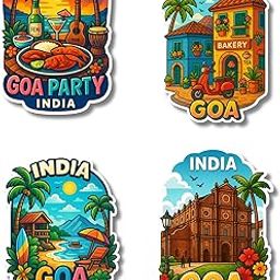 Regalo Casila Goa Fridge Magnet Set of 4 India Travel Souvenir Gift for Beach Lovers Friends and Tourists-image-59