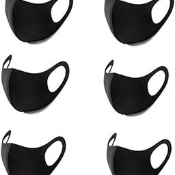 Black Scuba Cotton Mask for Men Women, Breathable Washable& Reusable UV Protection cloth Mask (Pack of 6)-35