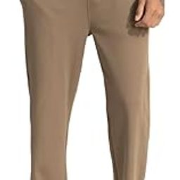 Light Brown Plain Relaxed Fit Trousers-68