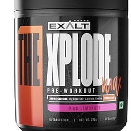 Exalt Supps The Xplode Pre Workout Max | 375gm | 30 Servings | 300mg Caffeine | 4g Citrulline | 3000mg Beta Alanine | Hyper Pumps | Improved Endurance | Better Focus (Pink Lemonade)-24