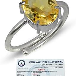 AAA Natural Original Certified Citrine Ring Genuine Adjustable Gemstone Ring for Unisex-image-80