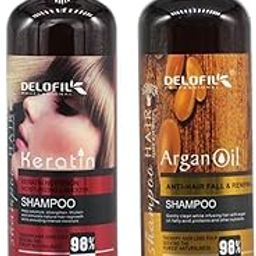 DELOFIL PROFESSIONAL Keratin and Argan Oil Shampoo Set, 500ml Each, Anti-Hair Fall and Moisturising Treatment-image-52