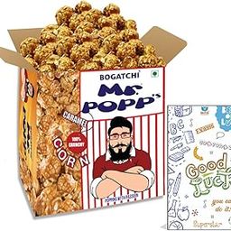BOGATCHI Mr.POPP's Caramel Popcorn, 100% Crunchy HandCrafted Gourmet Popcorn Snacks | NO Microwave needed | Best Movie / TV Time Snack, Best Exam Time Gift for Office, 375g + FREE Exam Time Greeting Card-image-54