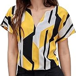 Women's & Girl's Keyhole Neck, Short Sleeve Blouse Tops for Women/Tops, T-Shirts for Girls (Top 90)-image-1