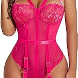 Lingerie Bodysuit for Women II Ladies Strappy Waist Garter Belt Lace Half Cup Underwear Sexy Lingerie for Women-image-89
