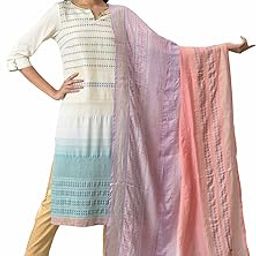 Step Up Your Look With This Dobby Zari Dupatta. It'S Soft And Chic Look Amplifies The Overall Elegance Of The Ensemble.-image-45