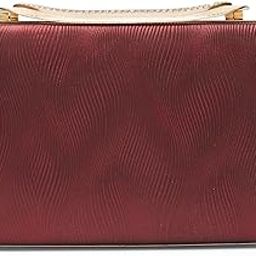 Women Red Embellished Party Box Clutch-image-3