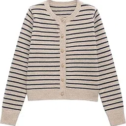 fizzoqi Women’s Striped Knitted Sweater | Crew Neck Long Sleeve All-Match Soft Knit Pullover-picture-22