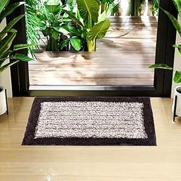 Kuber Industries Rectangular Door Mat | Dust Trapper Mat | Door Entrance Mat | Anti-Skid Door Mat | Floor Mat for Home Entrance | Cotton Border Door Mat | Entryway Door Mat | Brown, (60 Cm x 40 Cm)-3