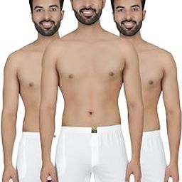Men 100% Cotton Dhoti Shorts White Pack of 3-picture-6