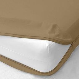 Waterproof Mattress Cover Six Sided Zipper Closure King Size (78x72 Inches / 6.5x6 feet)_6 Inch Drop, Beige Color - Bed Cover with Zippered Chain King Size Waterproof Mattress Protector-image-19