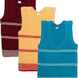 Baby Girl's and Boy's Regular Fit Woollen Vest (Pack of 3)-image-31