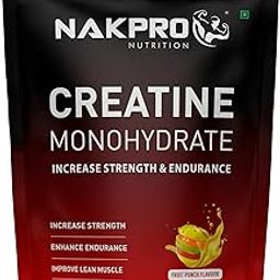 NAKPRO Micronized Creatine Monohydrate Powder Increases Strength Endurance & Energy, Supports Muscle Recovery For Pre/Post Workout(Fruit Punch, 100G)-1