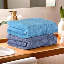 Kuber Industries Pack of 2 Cotton Hand/Face Towels For Men & Women | Easily Washable | Workout Gym Napkins For Men | Pocket Towel - Dark & Sky Blue-image-73