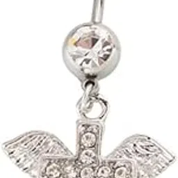 kacheeg Wings Navel Ring | Stainless Steel Belly Button Piercing Jewelry for Women & Girls-picture-1