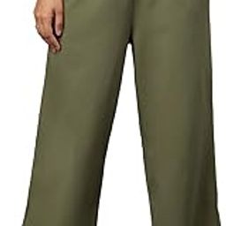 Flared Joggers: Hunter Green Women and Girls Pull On Solid Cotton Loose Fit Flared Joggers-image-3
