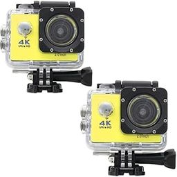 Drumstone Combo Pack of 2 Items -4K HD WiFi 16MP Sports Waterproof Camera with Micro SD Card Slot, 2 inch LCD Wide Angle and Multi Language Action Video up to 30M| for Vlog & Travel-image-2