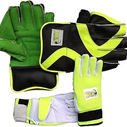 Ibex Practice Wicket Keeping Gloves and Inner Gloves Combo (Men, Green)-image-78