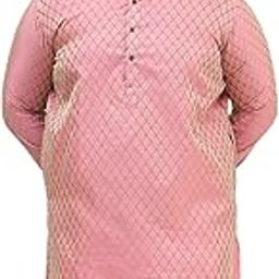 Plus (Since 1958) Men's Cotton Linen Foil Printed Only Long Kurta-image-40