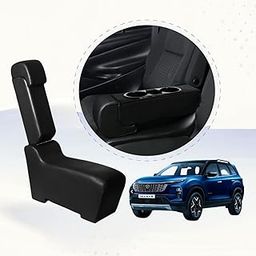 Pabla Enterprises Car Center Seat & Premium Armrest with 2 Bottle and Mobile Holder For TATA SAFARI XZ,XZA PLUS (Full Black)-15