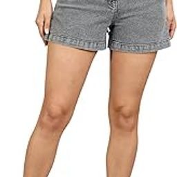 Black Wash Cross Pocket High Waist Shorts-image-35
