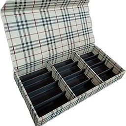 Sunglass,Goggles and Eyewear storage Box case cover organizer compartment with 12pcs storage capacity in white & Black color (make in india)-23