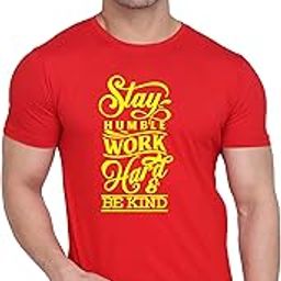 Original Way Men Cotton Half Sleeve Round Neck Stylish Mens Casual Wear Stay Humble Work Hard Creative Graphics Printed Printed T Shirt HSR-3797-image-15