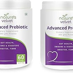 Natures Velvet Advanced Prebiotics for Gut Health - Immune System Booster & Dietary Fiber - Fuels Good Bacteria Growth to Promote Digestive Health, Gas Relief & Digestion 300gms Powder Pack of 2-image-55