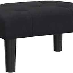 ME MAHARANI ENTERPRISES Small Footstool Ottoman with Solid Wood Legs Velvet Soft Foot Rest Extra Seating for Living Room Entryway Office (Black)-image-95