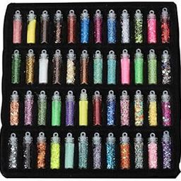 48 Bottles/Box DIY Nail Resin Glitter Sequins Crystal UV Epoxy Jewelry Making Mold Filler 3D Nail Art Tips Decoration(Multicolors)-87