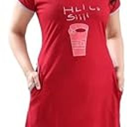 Printed Knee Length Night Dresses for Women/Cotton Nighty-image-4