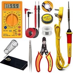 S P 8 IN 1 Solder Iron kit, Electric 25W Soldering Iron Kit Set for Beginners with Digital Multimeter, Wire cutter, Iron Stand, Soldering Paste, Soldering Wire, Tweezer (8 In 1 Combo)-19