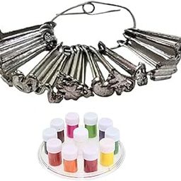 kumkum liquid Bindi 11 Color baby bindi mould - baby seratta - pottu achu-total 16 designs, kajal(pack of 3)-17