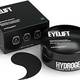 YourHappyLife Hydrogel Under Eye Patches For Dark Circles & Puffiness Reduction with Charcoal and Collagen, Reduces Fine Lines | Hydrates skin & Instant Cooling Effect | Vegan | 60 Patches.-52