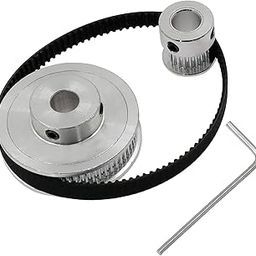 3DINNOVATIONS 20 & 60 Teeth GT2 Aluminium Timing Pulley 8mm Bore Synchronous Wheel for 3D Printer with a Perimeter 200mm Width 6mm Belt & M4 Allen Wrench (20-60T-8B-6), Silver, Black-picture-10