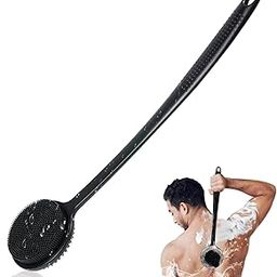 Row&Keep Silicone Body Scrubber for Shower with Long Handle, Double Sided Shower Brush for Shower Exfoliating and Massage Can Produce Rich Foam, Long Handle Back Scrubber for Men-13