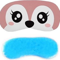 Jenna™ Cute Gel Sleeping Eye Shade Mask Cover for Insomnia, Meditation, Puffy Eyes and Dark Circles PuppyEyes Pink-image-53