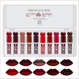 Colorsky Kiss Babe Liquid Matte Lipsticks Set – Pack of 10 Mini(1.5 ml each) Lip Colors for Women | Waterproof, Long Lasting, Transfer-Proof, Smudge-Proof | Nude, Brown, Red, Dark Shades for All Skin Types-image-37