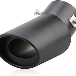 Automaze Universal Fit Car Exhaust Tail Muffler Tip Show Pipe 60mm, Curved Oval, Stainless Steel (Black)-image-49