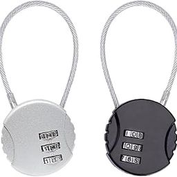 DRAVYONEY 3 Digit Combination Locks Combo Number Locks Luggage Lock Waterproof Travel Padlocks for School Gate Fence Cabinet Toolbox Suitcase Gym, Hasp Storage (2Pcs) (Black, Silver)-image-17