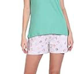Women's Cotton Pawsome Notch Collar Printed Night Suit Set of Top & Shorts-image-31