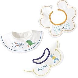 Little Surprise Box 3PCS Set, Duck print premium adjustable button closure & wide shoulder size bibs-image-32