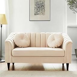 CASASTYLE Dorando 2 Seater Premium Fabric Sofa Set for Living Room (Cream)-image-43