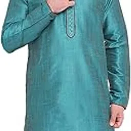 sanwara Unleash Your Style with Men's Firozi Green Designer Kurta-picture-20