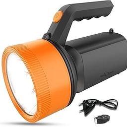 Pick Ur Needs Long Range LED Search Emergency Torch Light Rechargeable 100W with Blinker Torch (Orange)-image-62
